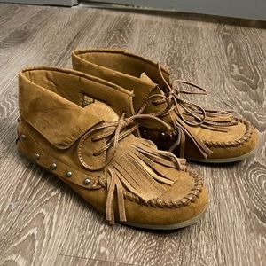Brown moccasins